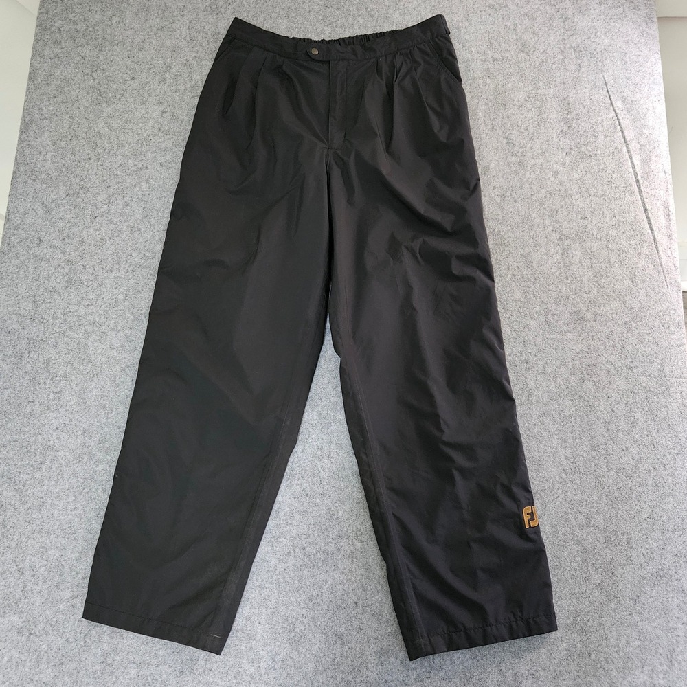 FootJoy DryJoys Mens Large Black Waterproof Golf Rain Pants Side Zip Adjustable